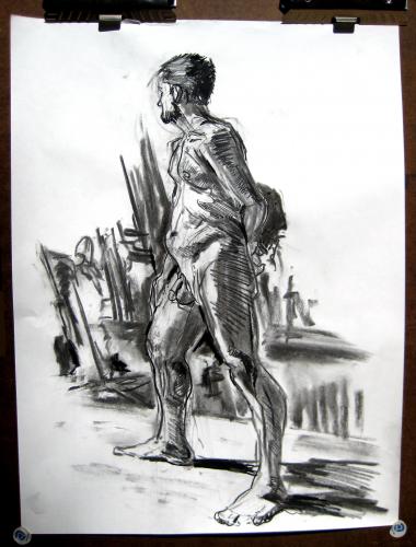 Cartoon: Male nude figure drawing (medium) by halltoons tagged drawing,figure,male