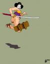 Cartoon: Another Flying Geisha (small) by halltoons tagged samurai geisha japan manga woman