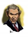 Cartoon: George W. Bush Portrait (small) by halltoons tagged george,bush,president,usa