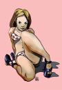 Cartoon: Manga female in Polka Dot Bikini (small) by halltoons tagged manga female girl bikini