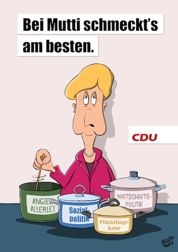 Cartoon: Angies Allerlei (medium) by luftzone tagged thomas,luft,cartoon,lustig,angela,merkel,angie,mutti,cdu,politik,wahlen,wahl,2017,partei,kochen,wahlkampf,deutschland,essen,schmecken,thomas,luft,cartoon,lustig,angela,merkel,angie,mutti,cdu,politik,wahlen,wahl,2017,partei,kochen,wahlkampf,deutschland,essen,schmecken