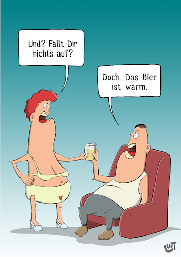 Cartoon: Bier (medium) by luftzone tagged thomas,luft,cartoon,lustig,bier,unterwäsche,dessous,erotik,beer,underwear,lingerie,mann,frau,ehepaar,sessel,thomas,luft,cartoon,lustig,bier,unterwäsche,dessous,erotik,beer,underwear,lingerie,mann,frau,ehepaar,sessel