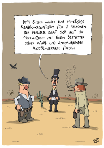 Cartoon: Das Duell (medium) by luftzone tagged cartoonalarm,cartoon,thomas,luft,luftzone,humor,comic,spaß,lustig,freude,lachen,comedy,lacher,brüller,zeichnung,sprechblase,karikatur,duell,western,colt,waffe,cowboy,zylinder,wüste,berge,hut,geier,karibik,bestatter,kreuzfahrt,cartoonalarm,cartoon,thomas,luft,luftzone,humor,comic,spaß,lustig,freude,lachen,comedy,lacher,brüller,zeichnung,sprechblase,karikatur,duell,western,colt,waffe,cowboy,zylinder,wüste,berge,hut,geier,karibik,bestatter,kreuzfahrt