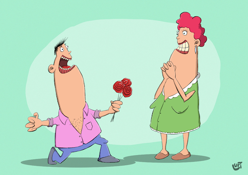 Cartoon: Der Rosenkavalier (medium) by luftzone tagged thomas,luft,cartoon,lustig,rosenkavalier,rosen,blumen,flowers,roses,mann,frau,man,woman,antrag,paar,liebe,love,thomas,luft,cartoon,lustig,rosenkavalier,rosen,blumen,flowers,roses,mann,frau,man,woman,antrag,paar,liebe,love