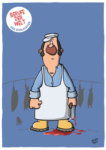 Cartoon: Der Schlachter (medium) by luftzone tagged thomas,luft,beruf,welt,schlachter,fleischer,beil,tier,rind,lustig,thomas,luft,beruf,welt,schlachter,fleischer,beil,tier,rind,lustig