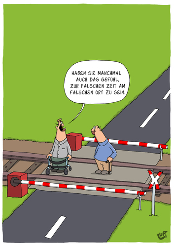 Cartoon: Falscher Ort (medium) by luftzone tagged ort,falscher,lustig,cartoon,luft,thomas,männer,eisenbahn,zug,schranke,bahnübergang,opas,falsche,zeit,straße,strasse,thomas,luft,cartoon,lustig,falscher,ort,bahnübergang,schranke,zug,eisenbahn,männer,opas,falsche,zeit,straße,strasse