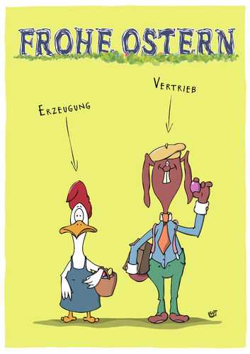 Cartoon: Frohe Ostern (medium) by luftzone tagged cartoonalarm,cartoon,thomas,luft,luftzone,humor,comic,spaß,lustig,freude,lachen,comedy,lacher,brüller,zeichnung,karikatur,ostern,feiertage,huhn,hase,osterhase,osterfest,erzeugung,erzeuger,vertrieb,eier,cartoonalarm,cartoon,thomas,luft,luftzone,humor,comic,spaß,lustig,freude,lachen,comedy,lacher,brüller,zeichnung,karikatur,ostern,feiertage,huhn,hase,osterhase,osterfest,erzeugung,erzeuger,vertrieb,eier