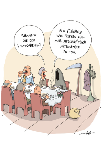 Cartoon: Leichenschmaus (medium) by luftzone tagged cartoonalarm,cartoon,thomas,luft,luftzone,tot,tod,sensenmann,leichenschmaus,bestattung,essen,feier,oma,opa,alte,sense,stuhl,stühle,hund,garderobe,garderobenständer,suppe,löffel,sensenmann,tod,tot,leichenschmaus,bestattung,essen,oma,opa,sense,alter,sterben,senioren,altersheim,rentner,existenz,leben