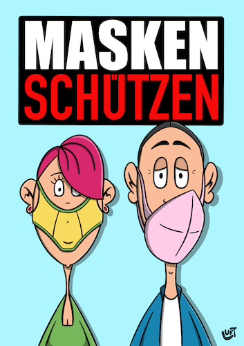 Cartoon: Masken schützen (medium) by luftzone tagged thomas,luft,cartoon,lustig,gesundheit,infektion,pandemie,epidemie,masken,atemschutzmasken,gesichtsmasken,mann,frau,corona,covid,19,thomas,luft,cartoon,lustig,gesundheit,infektion,pandemie,epidemie,masken,atemschutzmasken,gesichtsmasken,mann,frau,corona,covid,19