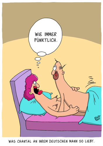 Cartoon: Püntklich (medium) by luftzone tagged thomas,luft,cartoon,lustig,pünktlich,pünktlichkeit,mann,frau,liebe,bett,thomas,luft,cartoon,lustig,pünktlich,pünktlichkeit,mann,frau,liebe,sex,bett