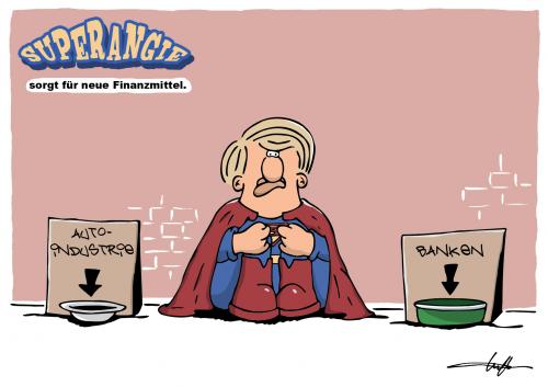 Cartoon: Superangie_Spenden (medium) by luftzone tagged superangie,finanzkrise,banken,autoindustrie,superman,supermann,betteln,geld,finanzen,deutschland,freier fall,fallen,sturz,stürzen,abgrund,niederlage,stark,schwach,schwer,angela merkel,wirtschaft,wirtschaftskrise,finanzkrise,finanzen,geld,krise,rezession,cdu,zukunft,prognose,prognosen,aussicht,aussichten,freier,fall,angela,merkel,auto,autoindustrie,automobilindsutrie,autos,superman,supermann,superangie,betteln