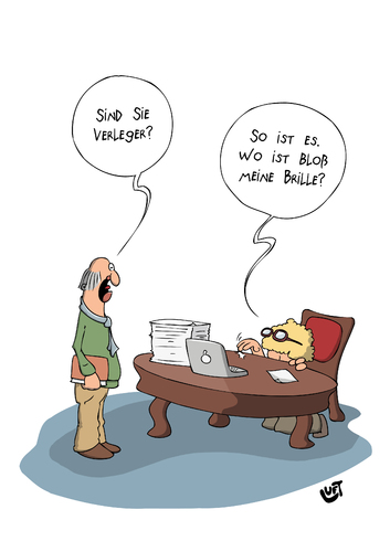 Cartoon: Verleger (medium) by luftzone tagged cartoonalarm,cartoon,thomas,luft,luftzone,humor,comic,spaß,lustig,freude,lachen,comedy,lacher,brüller,zeichnung,sprechblase,karikatur,verleger,verlag,verlegt,vergessen,verbummelt,suche,brille,schreibtisch,akten,buch,bücher,verschwunden,laptop,notebook,verlag,verleger,sprechblase,literatur,bücher,buch,verlage