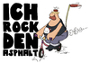 Cartoon: Asphaltrocker (small) by luftzone tagged rocker,strasse,straße,asphalt,fahhrad,kinderfahrrad,fuchsschwanz,pink,hello,kitty,stirnband,cartoonalarm