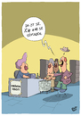 Cartoon: Gefunden (small) by luftzone tagged cartoon,thomas,luft,lustig,verkäuferin,suche,supermarkt,kasse,kunden