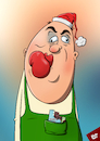 Cartoon: Kevin-Wichtel (small) by luftzone tagged thomas,luft,karikatur,lustig,schokolade,wichtel,weihnachten,christmas,weihnachtsmannmütze,mütze,bommel