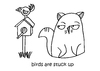 Cartoon: One Cats Thoughts (small) by DebsLeigh tagged cat,kitty,feline,thoughts,birds,cute