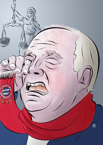 Cartoon: Der Prozess (medium) by Ago tagged weinkrampf,fußball,münchen,bayern,justiz,gericht,steuerhinterziehung,selbstanzeige,steuerflucht,prozess,porträt,karikatur,hoeneß,hoeness,uli,uli,hoeness,prozess,steuerflucht,selbstanzeige,steuerhinterziehung,gericht,justiz,bayern,münchen,fußball,weinkrampf