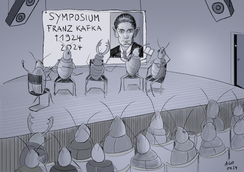 Franz Kafka Jahr 2024 von Ago | Berühmte Personen Cartoon | TOONPOOL