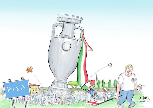 Cartoon: Monumental (medium) by Ago tagged urnier,finale,italienem,italien,england,europameisterschaft,fussball,sport,caricature,karikatur,cartoon,pressezeichnung,illustration,tale,agostino,natale,urnier,finale,italienem,italien,england,europameisterschaft,fussball,sport,caricature,karikatur,cartoon,pressezeichnung,illustration,tale,agostino,natale