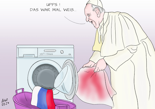 Cartoon: Weiße Fahne (medium) by Ago tagged papst,franziskus,vatikan,krieg,ukraine,angriffskrieg,russland,interview,aussage,weiße,fahne,flagge,aufgabe,kapitulation,waffenstillstand,empörung,kritik,selenskyj,politik,karikatur,cartoon,pressezeichnung,illustration,ago,agostino,natale,papst,franziskus,vatikan,krieg,ukraine,angriffskrieg,russland,interview,aussage,weiße,fahne,flagge,aufgabe,kapitulation,waffenstillstand,empörung,kritik,selenskyj,politik,karikatur,cartoon,pressezeichnung,illustration,ago,agostino,natale