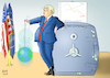 Cartoon: Abzocker (small) by Ago tagged präsident,donald,trump,usa,handelskrieg,global,strafzölle,gegenzölle,zurücknahme,wiedereinführung,erratisch,wirr,schwächung,wirtschaft,rezession,kurssturz,finanzmärkte,protektionismus,populismus,unternehmer,immobilien,konzern,familie,persönliche,bereicherung,profiteur,insider,wissen,vermischung,amt,geschäfte,tresor,jojo,rauf,runter,durchschütteln,welt,globus,politik,caricature,karikatur,cartoon,pressezeichnung,illustration,ago,agostino,natale