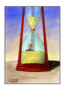 Cartoon: As time goes by (small) by Ago tagged sanduhr,sand,rieseln,hourglass,getting,old,altern,alter,vergänglichkeit,zeit,schicksal,ablaufen,sterben,tod,senioren,rente