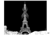 Cartoon: Ohne Worte (small) by Ago tagged paris frankreich terroranschläge januar 2015 terror fanatismus islamismus redaktion charlie hebdo karikaturisten supermarkt tote tod eiffelturm trauerflor