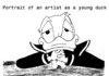 Cartoon: Duck-Portrait (small) by Ago tagged james,joyce,donald,duck,walt,disney,ente,portrait,artist
