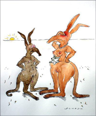 Cartoon: Kängurus (medium) by Rainer Schade tagged couple,beziehung