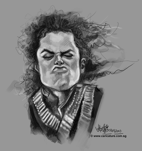 Cartoon: sketch of Michael Jackson (medium) by jit tagged sketch,of,michael,jackson
