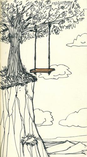 Cartoon: Swing (medium) by freekhand tagged swing,edge,precipice,tree,,schaukel,abgrund,kluft,philosophie,schlucht,felshang,tiefe,baum,spaß,kinder,kind,kindheit,spiel,spielen,gefahr,gefährlich