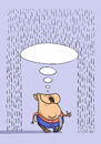 Cartoon: Thought-umbrella (small) by Alex Skibelsky tagged positive thinking thought rain nuisance problem joy happiness man philosophy wisdom