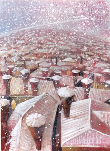 Cartoon: Inverno - winter (medium) by matteo bertelli tagged winter,venice,winter,venedig,umwelt,klimawandel,treibhauseffekt,verschmutzung,wetterchaos,inferno,g8,gipfel,illustration