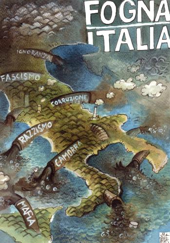 Cartoon: Sewage Italy (medium) by matteo bertelli tagged italy,italien,silvio berlusconi,korruption,mafia,faschismus,rassismus,ignoranz,forza italien,partei,parteien,regierung,staat,vorsitzender,konservativ,silvio,berlusconi,forza