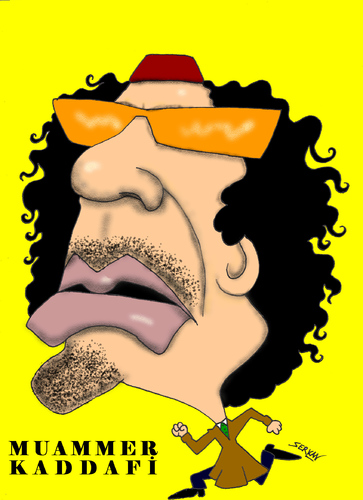 Cartoon: MUAMMER KADDAFI (medium) by serkan surek tagged surekcartoons