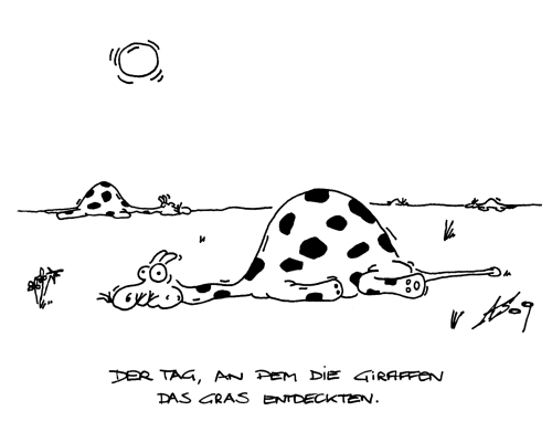 Cartoon: giraffes (medium) by alex tagged giraffe,weed,gras
