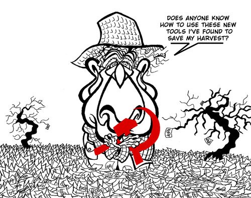 Cartoon: Farmer Bush (medium) by Xavi dibuixant tagged bank,money,crack,usa,crisis,bush,finanzkrise,krise,finanzen,geld,bank,banken,pleite,bankrott,finanzpolitik,politik,rettungsplan,rettung,steuerzahler,steuern,bankenkrise,bankensterben,george bush,usa,amerika,kommunismus,george,bush
