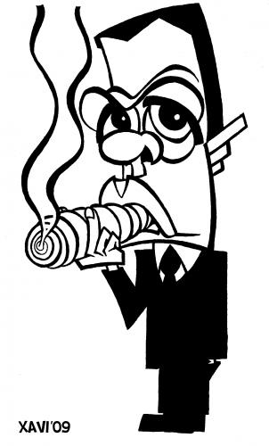 Cartoon: G8 fumes - Medvedev (medium) by Xavi dibuixant tagged medvedev,andrei,caricature,russia,g8,medvedev,andrei,karikatur,karikaturen,g8