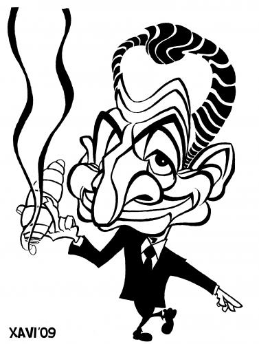 Cartoon: G8 fumes - Sarkozy (medium) by Xavi dibuixant tagged sarkozy,caricature,nicolas,france,g8,nicolas sarkozy,karikatur,karikaturen,politiker,nicolas,sarkozy