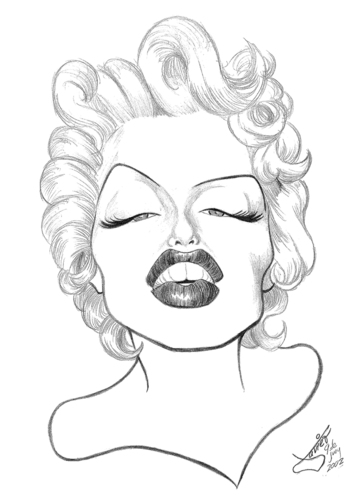 Cartoon: Marilyn Monroe (medium) by Xavi dibuixant tagged actress,star,hollywood,film,cinema,monroe,marilyn,marilyn,monroe,usa,star,sängerin,schauspielerin,misfits,hollywood,sexbombe,idol,fotomodell,schönheit,gesicht,lippen,modell,morma,jeane,ikone,filmikone,sexsymbol,frau,weiblich,karikatur,zeichnung