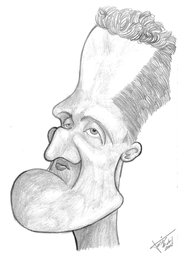 Cartoon: Michael Schumacher (medium) by Xavi dibuixant tagged speed,car,f1,schumacher,michael,michael,schumacher,sport,rennfahrer,formel,eins,rekord,deutschland,de,mann,portrait,karikatur,kinn,zeichnung