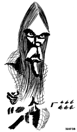 Cartoon: Neil Young (medium) by Xavi dibuixant tagged art,rock,music,caricature,young,neil