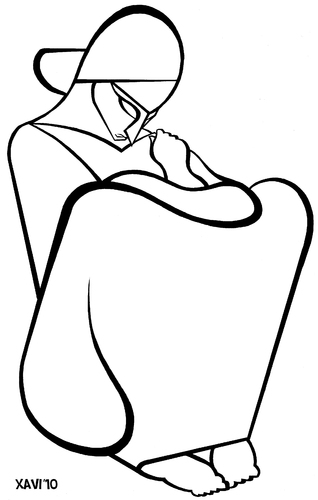 Cartoon: Woman by Mestrovic (medium) by Xavi dibuixant tagged woman,mestrovic,sculpture,drawing,black,white