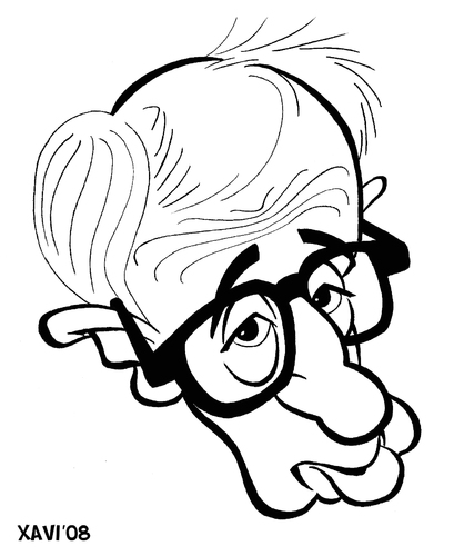 Cartoon: Woody Allen (medium) by Xavi dibuixant tagged star,hollywood,film,cinema,director,allen,woody,woody,allen,regisseur,komiker,usa,portrait,mann,gesicht,schauspieler,autor,stadtneurotiker,neurotiker,karikatur,zeichnung