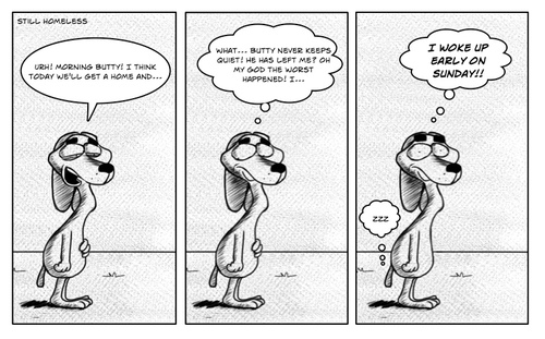 Cartoon: Schizo_Butty - Good Morning if (medium) by cesar mascarenhas tagged schizo,butty,strip,cesar,mascarenhas