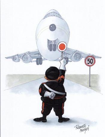 Cartoon: Stop (medium) by Roberto Mangosi tagged police,airplane,airport,