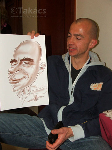 Cartoon: Live caricature (medium) by takacs tagged live,caricature