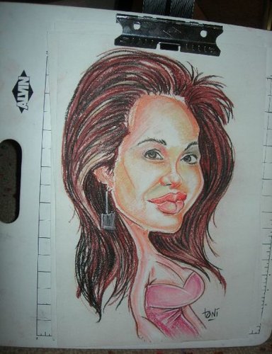Cartoon: Angelina Jolie (medium) by Toni Malakian tagged caricatrues