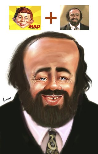 Cartoon: Alfred   Pavarotti (medium) by Amauri Alves tagged digital