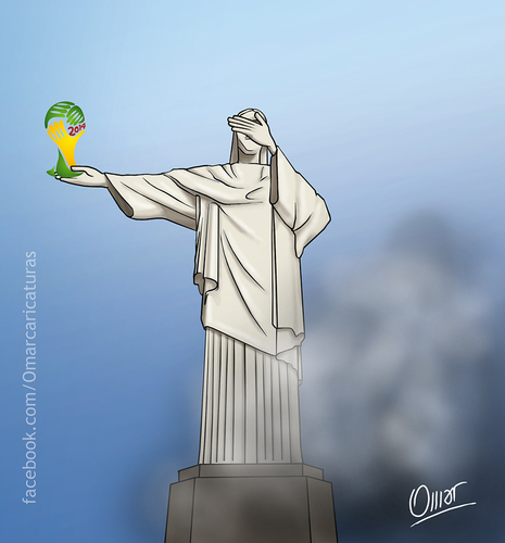 Cartoon: cristo (medium) by riva tagged mundial,futbol,brasil,copa